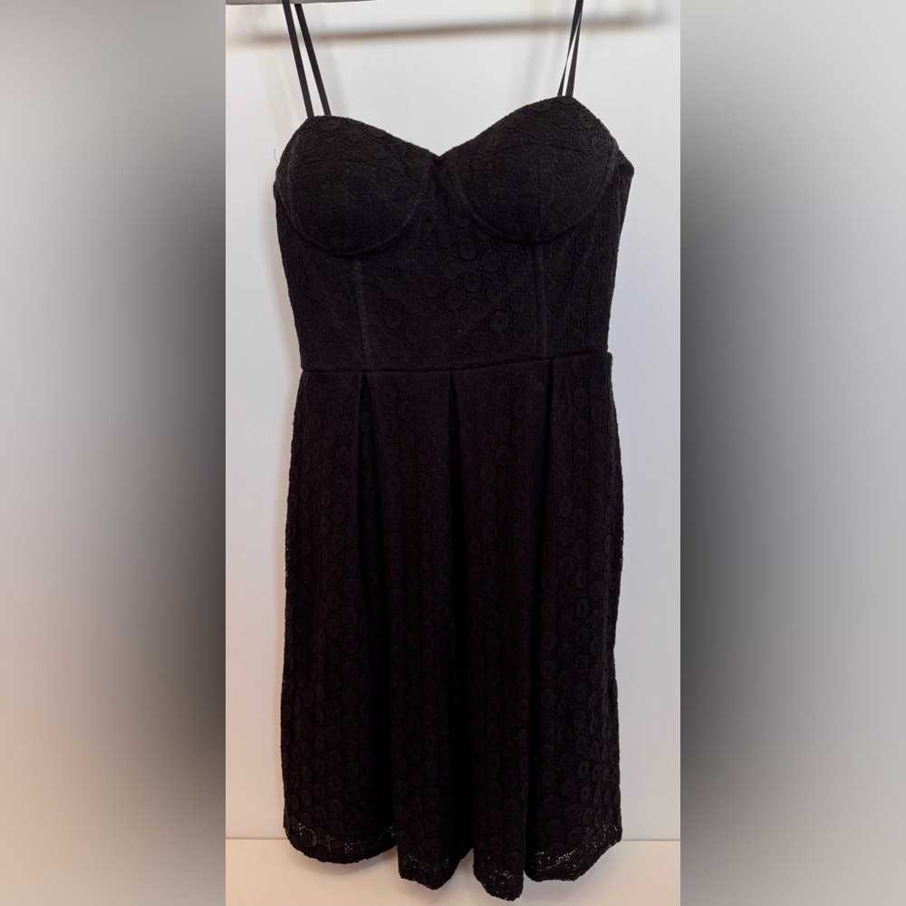 Isaac Mizrahi Black Strapless Pleated Cocktail Dress